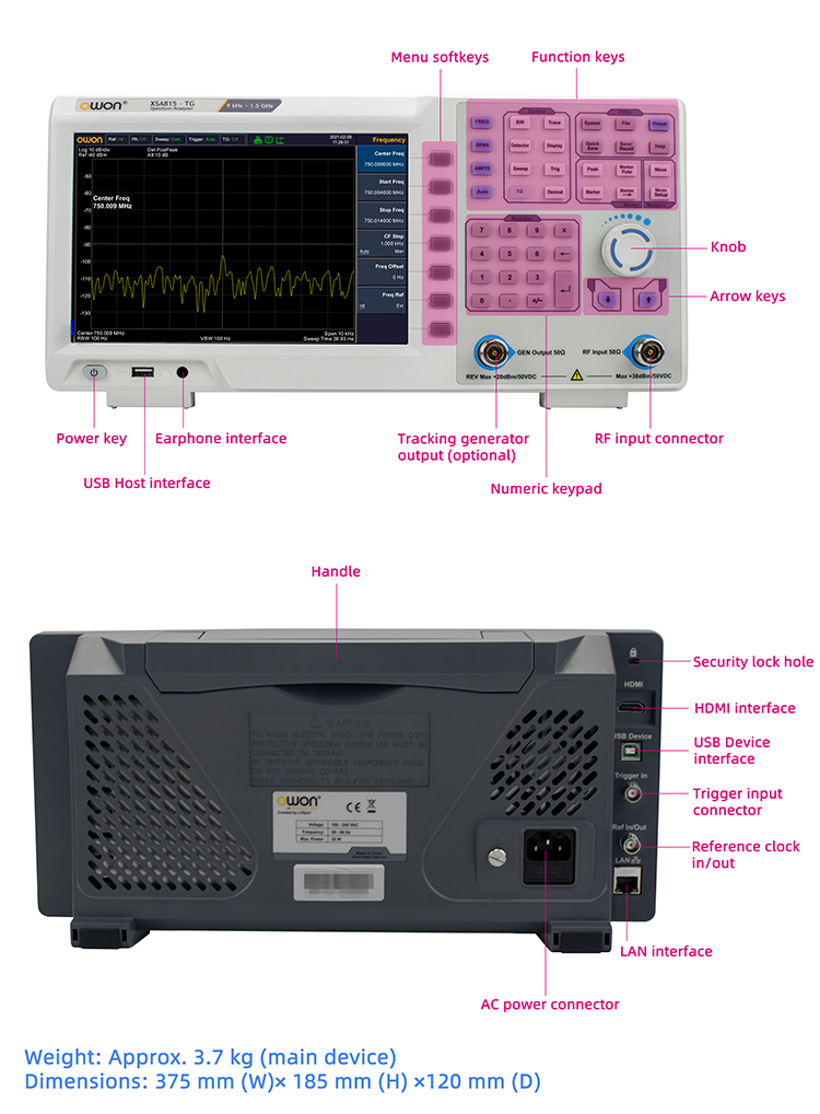 Spectrum Analyzer Tracking Generator 1.5Ghz - Analyseur de spectre portable 9 kHz